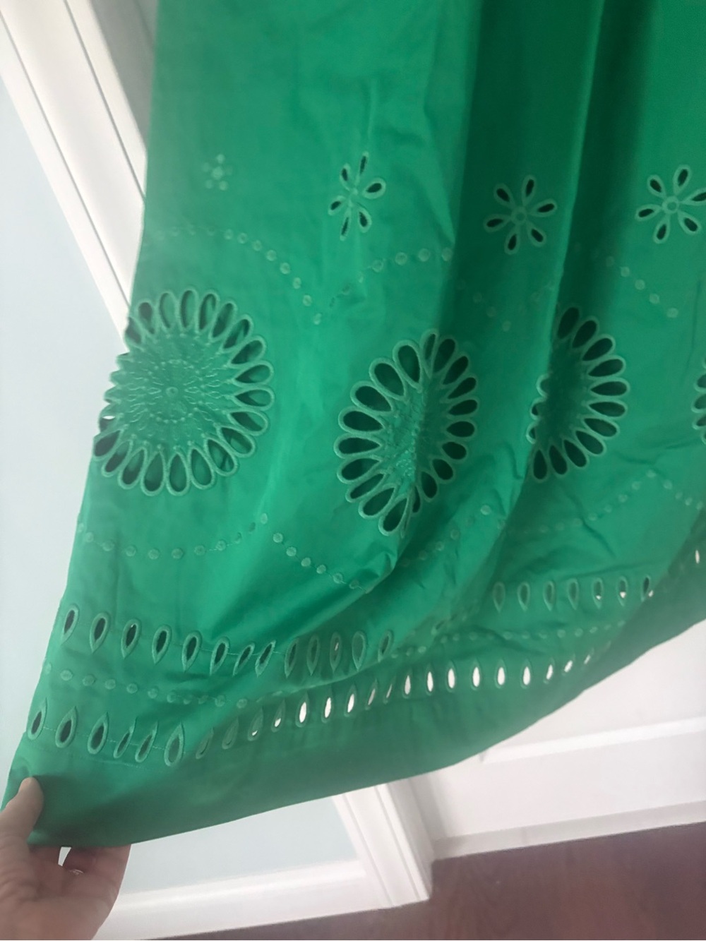 Boden dress NWT US 12 Lauren Broderie midi dress green, cotton, occasion dress - Picture 9 of 15
